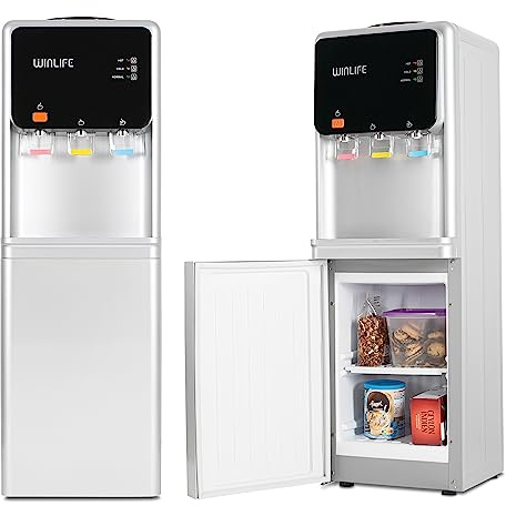 Wasserspender Kalt & Heißwasserspender stehend Groß | Büro Zuhause Praxis | Elektrischer Trinkwasserspender | 5 bis 20 Liter Gallonen | Standwasserspender Water-Dispenser