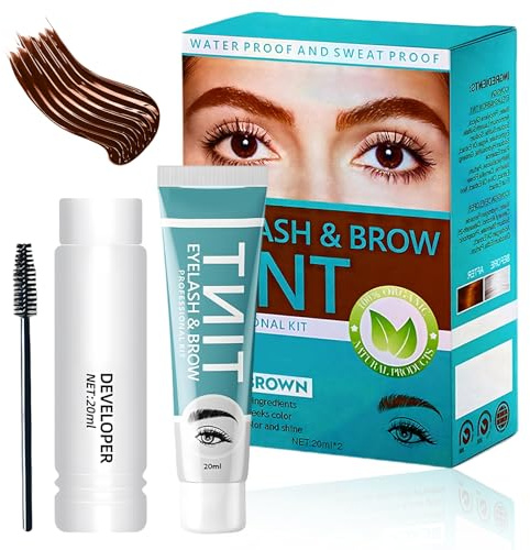 Kit de Teinture pour Sourcils,Facile à Appliquer,Idéal Regard Résultat durable,Marron foncé