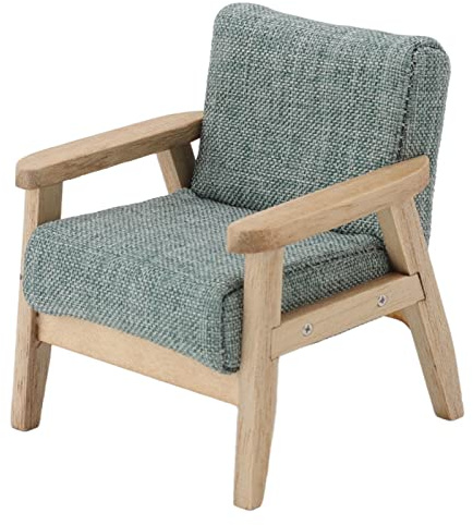 Picysa Puppenhaus-Sofa, 1:12, Miniatur-Sessel aus Stoff, Puppenhaus-Dekoration, Zubehör, Möbel mit realistischer Modellierung, handbemalt, für Spielzeug