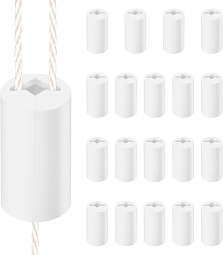 Breakaway Cord Condensers Anti Strangulation Design White Light Pull Cord Joiner Tool Free Easy Installation Safety Baby Proof for Household with Young Kid and Small Pet(20pcs)