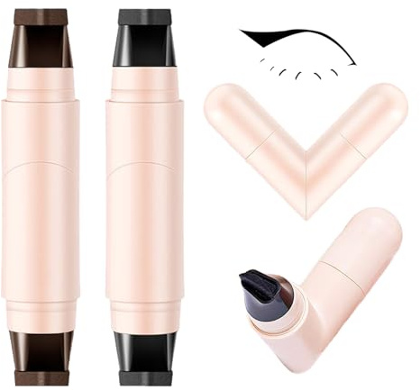 2Pcs Eyeliner Stempel, Doppelendmarker Lidstrich Stempel, Eyeliner Wasserfest Schwarz Braun, Langanhaltend Schnell Trocknender Smudge Resistan für Anfänger
