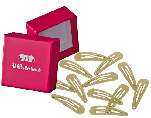 Haarallerliebst Haarspangen MORE GRIP für mehr Halt für Kinder & Damen – 12 Stück in beige (5 cm) inkl. Aufbewahrungsbox – Ideal für alle Haartypen