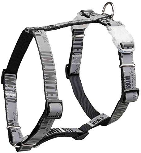 Trixie 12332 Explore H~Geschirr mit Flasher Schnalle, S–M: 42–60 cm/20 mm, schwarz