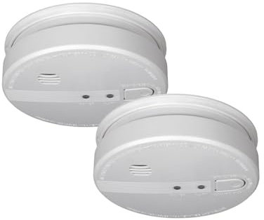 Juego de 2 detectores de humo conectables con conexión de 230 V + batería de reserva, señal de alarma de 85 dB