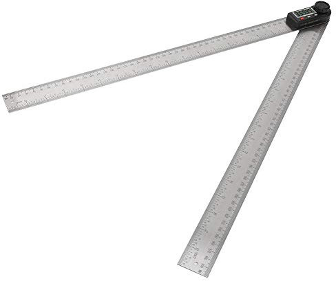 Digitalanzeige Winkellineal, 2-in-1 Elektronisches Winkelmessgerät mit Verriegelungsknopf 0-360 ° Holzbearbeitungslineal Multifunktions-Winkelmesser(500mm)