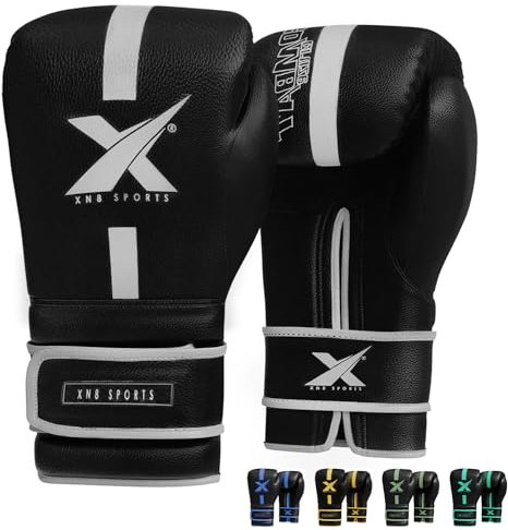 Xn8 Boxing Gloves Supra Leather For Training Punching Sparring MMA Fighting Muay Thai Kickboxing Martial Arts for Men and Women with Ventilated Palm in 8 10 12 14 16 oz