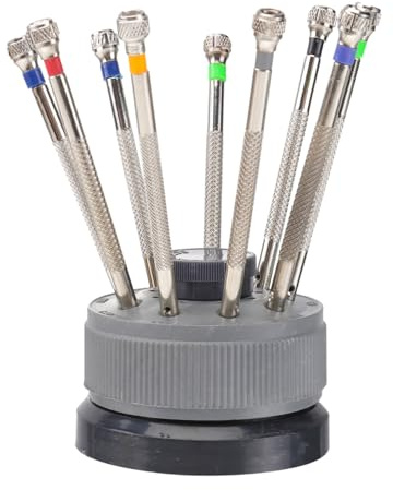 Minkissy 9pcs Precision Flat Slotted Screw Driver， Different Sizes Screwdrivers Watchmaker Repair Tool Kit 0.5mm- 2.5mm