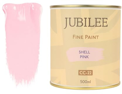 Guild Lane Jubilee Furniture Paint Shell Pink 500ml Soft Pink Paint Neutral Blush Pink for Wood Cabinets Furniture Doors Interior Acrylic Paint Soft Sheen Finish