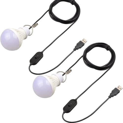 bangminda 2 stycken campinglampor USB LED campinglampa bärbar USB tältlampa glödlampa för camping vandring fiske vandring nödljus 5 W LED-lampa camping lykta (varmvit)