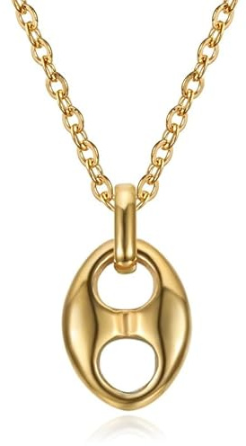 BOBIJOO JEWELRY - Pendentif Grain de café 11mm Collier Femme Acier inoxydable Or