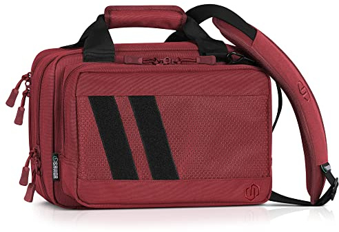 Savior Equipment Specialist Series Mini Range Bag Tactical Dual Pistol Handgun Revolver Hunting Bag Gun Carrying Case, X-Large Compartments w/Lockable Zippers, Deluxe Padded Shoulder Strap Included