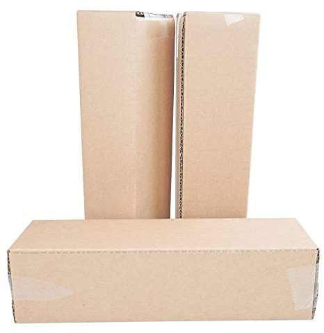 PACK4YA 250 × 65 × 65 mm långa korrugerade kartonglådor Royal Mail små paket postlådor för att publicera brun postlåda för småföretag, förvaring eller gåva (10 delar)