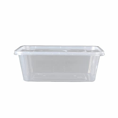 JMS we create smile Pack of 150 -Meal Prep Plastic Food Takeaway Secure Sealed Storage Containers with Airtight Lids Stackable Lunch Boxes Storing Leftover (750 ml, Clear)