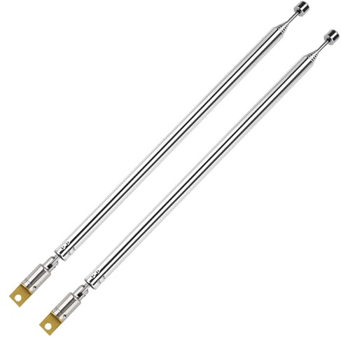 VooGenzek 2 ST 100cm 7 Sektioner Teleskopantenn, FM Bärbar Radioantenn Ersättning för TV Radio DAB FM/AM Stereomottagning