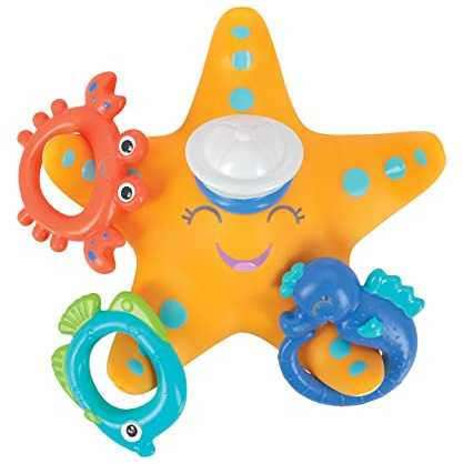 Nuby Seestern Hoopla Schwimmendes Badespielzeug - Inklusive 3 Wurfringen | BPA-frei | Geeignet ab 18 Monaten