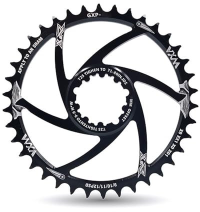 KTKEET MTB GXP Kettenblatt 30-40T schmales breites Fahrradkettenrad Offset 1/3/6 mm Fahrrad GXP Direct Mount Kettenblatt für 9-12 Gang XX1 X9 XO X01 GX11 NX Kurbelgarnitur (Offset 1 mm 30T Schwarz)