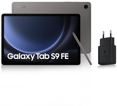 Samsung Galaxy Tab S9 FE Tablette, 10.9'' 5G 128Go, Chargeur Secteur Rapide 25W Inclus [Exclusivité Amazon], S Pen Inclus, Batterie Longue Durée, Certification IP 68, Anthracite, Version FR