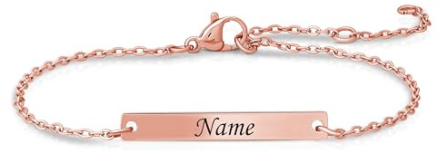 Personalisierte Geschenke Frauen | Personalisiertes Armband | Armband mit Gravur | Geschenk Freundin | Geschenke für Taufe, Valentinstag, Weihnachten, Frau und Freundin