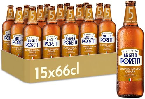 Birrificio Angelo Poretti Birra 5 Luppoli Bock Chiara, 15 Bottiglie da 66 cl