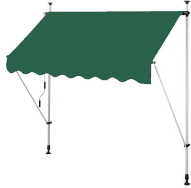Store banne manuel,Pergola jardin exterieur,Auvent de terrasse avec Manivelle sans Percement ,Réglable en hauteur,protection UV,Paravent extérieur pour Boutique Balcon Jardin ( Color : Dark green , Si