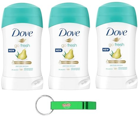 3x Dove Deodorante Stick Birne und Aloe Vera mit Feuchtigkeitscreme,Deodorant 48h - Deo 40ml + Beni Culinari Kostenloser Schlüsselanhänger