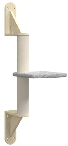 vidaXL Árbol rascador para Gatos de Pared Gris Claro 85,5 cm, árbol para Gatos montado en la Pared, árbol para Gatos, Muebles para Gatos