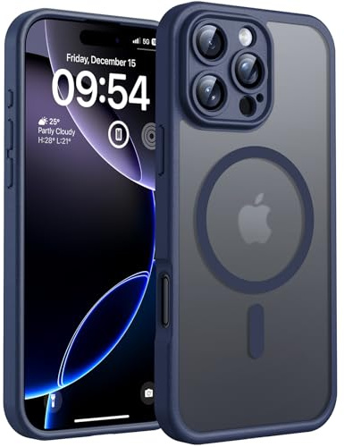 TOCOL für iPhone 16 Pro Hülle, Kompatibel mit MagSafe, Matt Hellblau | Eingebauter Magnetring, Vollständiger Kameraschutz, Militärschutz Stoßfest Kratzfest Haltbarkeit, Durchscheinend Rückseite