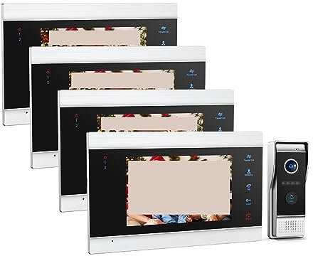 ZXLPHAZ Videocitofono cablato TFT da 7 Pollici 1080P, Telecamera per Telefono, Supporto Registrazione/istantanea, Campanello, Facile Installazione (Dimensioni: 1M1D) (4M1D)