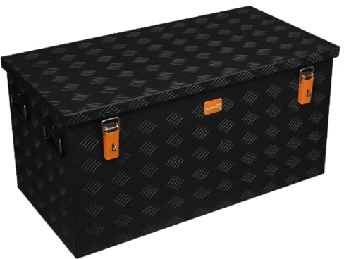 Alubox STRONG - BLACK EDITION ABX-R180 Aluminium Transportkiste aus 3mm Riffelblech 180 Liter in schwarz
