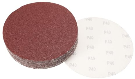 sourcing map 8 Hook and Loop Sanding Discs 40 Grit Aluminum Oxide Sandpaper for Random Orbit Sander Wood Metal Dry Polishing 30pcs