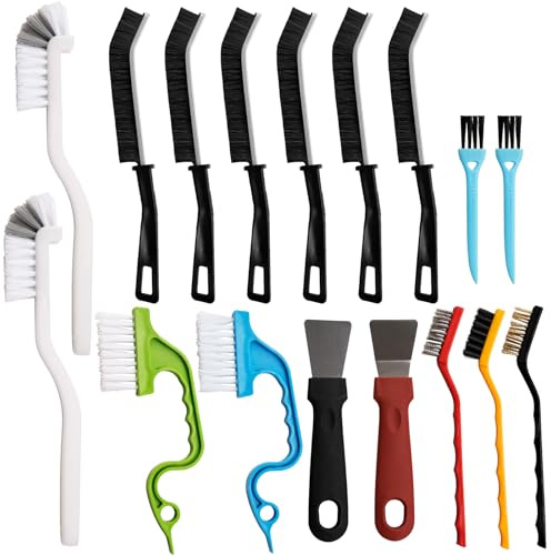 NuoDunco 17 Pcs Crevice Cleaning Brushes for Small Spaces | Cleaning Tool for Home Bathroom, Kitchen, Window