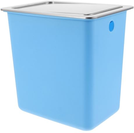 ULTECHNOVO Poubelle de Comptoir Encastrée avec Couvercle Acier Inoxydable Bac à Ordures Intégré à Ouverture à Bascule pour Cuisine Bureau et Hôtel Gain de Place et Étanchéité Anti-odeurs