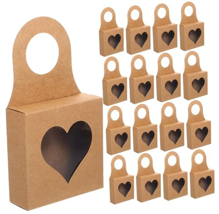 IMIKEYA 30stücke Weingeschenkbox Aus Kraftpapier Mit Sichtfenster Und Griff Leere Geschenkboxen Für Weinflaschen Süßigkeiten Und Hängende Weinverpackung Als Pralinenschachtel
