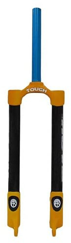 HZXQCVB 24/26/27,5/29'' Mountainbike-Starre Gabel Schnellspanner 100mm Scheibenbremse Carbonfaser-Fahrradgabel 1-1/8'' Gerades Rohr(Black Yellow,29'')