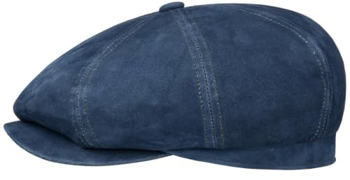 Stetson Hatteras Denim Leder Flatcap Schirmmütze Made in Germany Herren Frühling Sommer