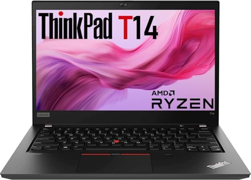 Lenovo Thinkpad T14 Gen 1 Business Laptop, with 14 inch FHD (1920x1080) screen, AMD Ryzen 7 Pro 4750U, 16GB RAM, 256GB SSD, US QWERTY keyboard, Windows 11 Pro (refurbished)
