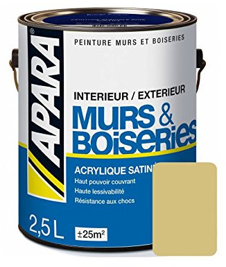 Peinture intérieure couleur, acrylique satinée 2.5 litres Taupe
