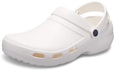 Crocs Unisex-Adult Specialist II Vent Clog, Slip Resistant Shoes, White, 14 Women/12 Men