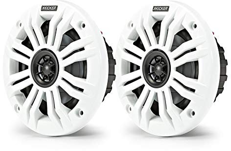 Kicker KA45KM44 - Set di Altoparlanti per Barca, Torre, Wakeboard, griglia: Bianco/grigio