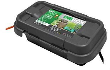DRiBOX Outdoor - IP55 - Kabelschutzbox für sicheren Außenbetrieb von Weihnachtsbeleuchtung (Schwarz, S)