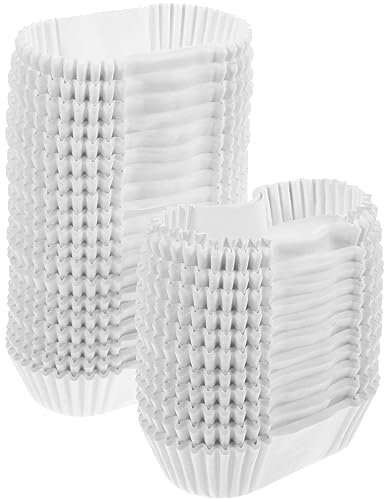HEMOTON Lot De 1000 Caissettes À Cupcakes Anti-Graisse Moules À Gâteaux Ovales En Papier En Forme De Bateau Résistants À La Chaleur Pour Muffins Cupcakes Boulangerie Et Fêtes