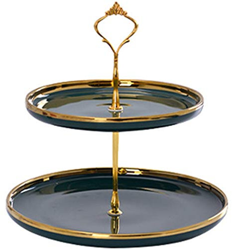 ZYCSKTL Alzata per Dolci,Cremagliera da Dessert in Ceramica Rotonda Squisita Europea, Espositore da tè Pomeridiano 2/3 Strati per Dolci, Snack E Torte, Festa di Matrimonio