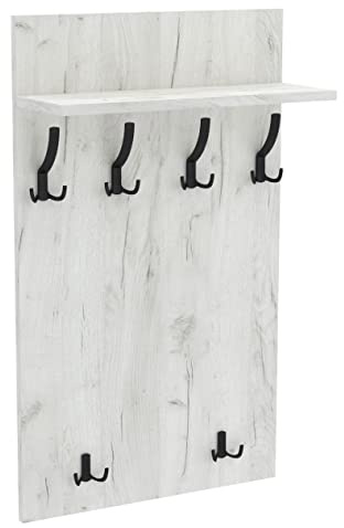 AKKE 100x60 | MAXI Garderobenpaneel Wandgarderobe Garderobe Wandpaneel Kleiderstange SCHWARZ | WHITE CRAFT