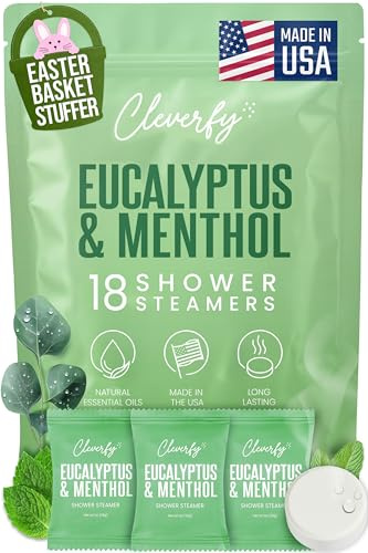 Cleverfy Eucalyptus Shower Steamers Aromatherapy - Mothers Day Gifts for Mom, Wife from Husband, Grandma, Daughter and Sister - Birthday Gifts for Women, Mom, Teens, Girlfriend and Her - 18 Tablets