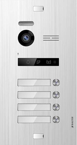 Balter EVO-HD Video Türsprechanlage Zusatz Tüstation, Video Türklingel mit Kamera, 4 Familienhaus Klingel, Full HD-Kamera, 2 Draht Bus, Gegensprechanlage mit 175° Weitwinkel-Kamera