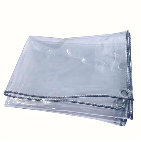 Transparente wasserdichte Plane, wasserdichte Plane mit Ösen, 650 g/m², 0,5 mm dick, Schutzhülle for Gartenmöbel, Outdoor-Pflanzenaußenseite for den Hausgarten ( Color : 0.5mm , Size : 2x5m/6.56x16.4f