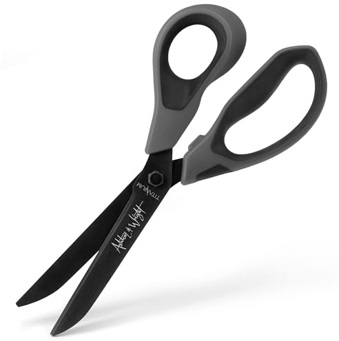 Ashton and Wright - Titanium HD - Heavy Duty Scissors for Office, Home, Kitchen, and Craft - 210mm / 8” - Titanium Coated Blades (Grey, Right Handed)