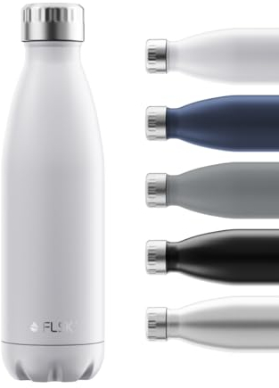 FLSK Trinkflasche – Premium Edelstahl Thermosflasche – 100 % auslaufsicher & kohlensäuregeeignet – hält 24 h kalt & 18 h heiß – BPA-frei (white, 750 ml)