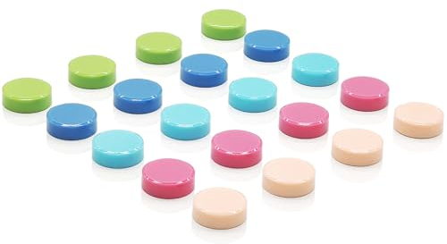 ZDZBLX Fridge Magnets, 20 PCS Mini Round Strong Magnet in 5 Colours, Heavy Duty Whiteboard Magnets, Small Cute Magnets for Fridge, Crafts, Notice Board, Office & Home, Refrigerator Magnet for Adults