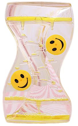 Sablier Liquide Jouets Sensoriels pour Enfant Adulte, Minuterie Liquide Coloré Fidget Toy Minuteur à Bulles, Sablier Motion Bubbler pour Activité, Détente, Anxiété, Autisme, TDAH, Apaisant (#Jaune)
